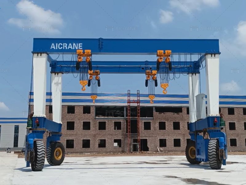 double beam rubber tyre gantry crane solution